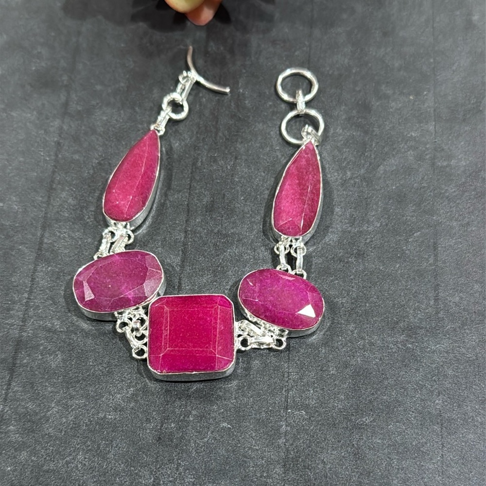 Silver Ruby Bracelet - image 3